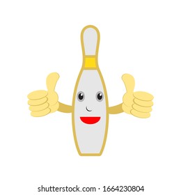 Pin bowling cartoon illustration template