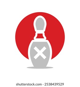 Plantilla de diseño de logotipo de icono de bolos