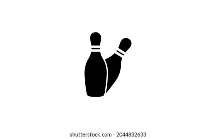  Pin bowling icon vector logo design template 