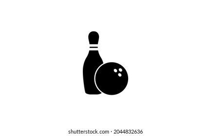  Pin bowling icon vector logo design template 