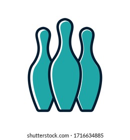 Pin bowling icon vector on white background