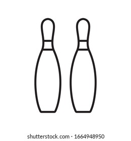 Pin bowling icon vector outline style in trendy
