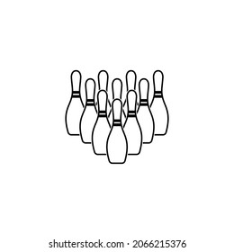 pin bowling icon, pin bowling vector sign symbol