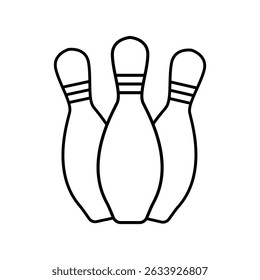 pin bowling line icon vector in trendy