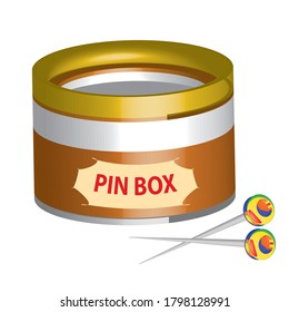 
pin box 3D vintage vector clip art is the graphic arts,refers to pre-made images used to illustrate any medium. 