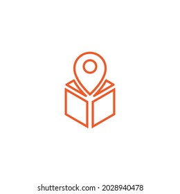 Pin box location logo vector flat design