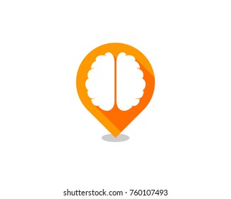 Pin Brain Icon Logo Design Element