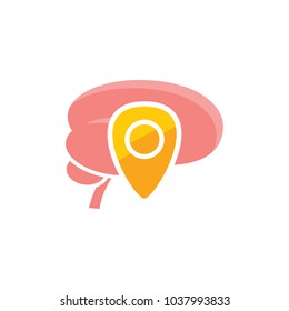 Pin Brain Logo Icon Design
