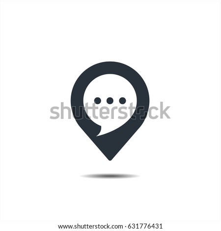 Pin with bubble chat vector icon