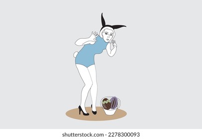 pin up bunny, bunny, easter, Easter Basket