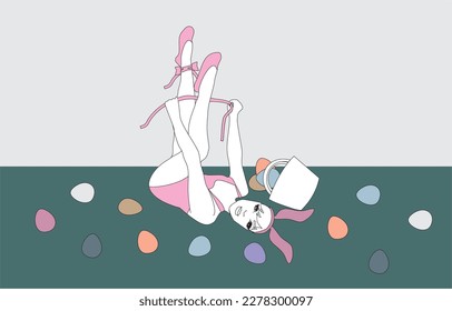 pin up bunny, bunny, easter, Easter Basket