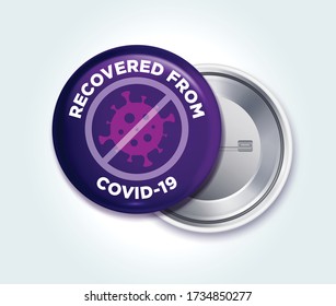 Pin button badge for people who have survived or recovered from Covid-19 (Coronavirus) disease.