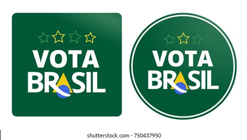 Pin Button Brazil Vote Campaign - Vote Brazil