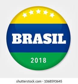A pin button with the Brazilian Colors.