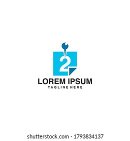 Pin By Number 2 Logo Vector Icon Illustration