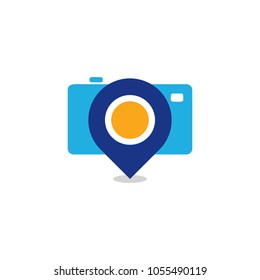 Pin Camera Logo Icon Design