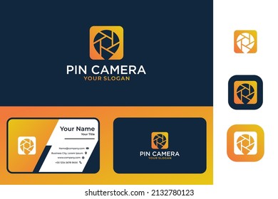 Modernes Logo-Design der Pin-Kamera