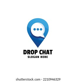 Pin Chat Gradient Logo Template