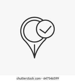 Pin check   icon illustration isolated vector sign symbol