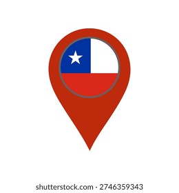 pin with the chile flag vector 
Vector pin with the flag on a white background