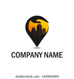 pin city and landscape logo idea