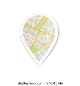 Pin with City Map. Vector illustration of Map Pointer.