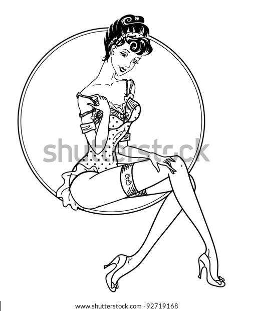 Pin Classic Sexy Girl Stock Vector Royalty Free 92719168