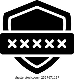 Vector de ilustración de icono de glifo de código PIN