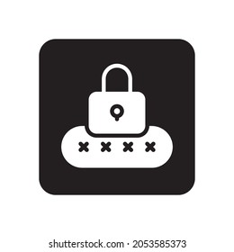 pin code glyph icon isolated on white background
