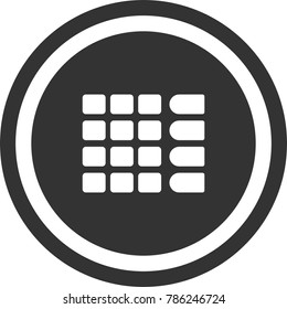 PIN code icon , dark circle sign design