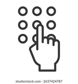 Pin Code Icon Lineal Style Vector Illustration