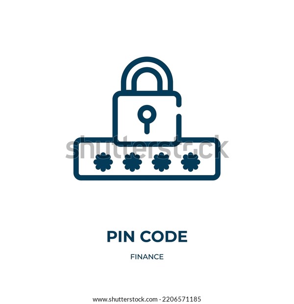 Pin code icon. Linear\
vector illustration from finance collection. Outline pin code icon\
vector. Thin line symbol for use on web and mobile apps, logo,\
print media.