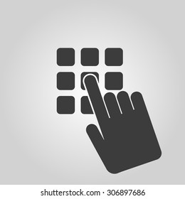 The pin code icon. Password and  unlock, access, identification, unlock symbol. Flat Vector illustration. Button