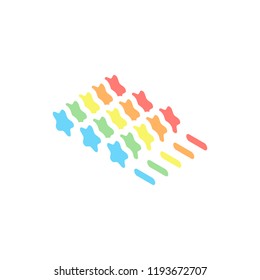 Pin code interface. Simple icon. Stack of colorful isometric icons on white background