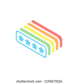 Pin code interface. Simple icon. Stack of colorful isometric icons on white background