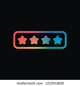 Pin code interface. Simple icon. Rainbow color and dark background