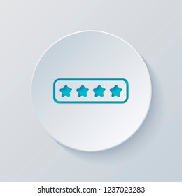 Pin code interface. Simple icon. Cut circle with gray and blue layers. Paper style