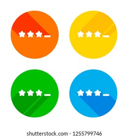Pin code interface. Simple icon. Flat white icon on colored circles background. Four different long shadows in each corners