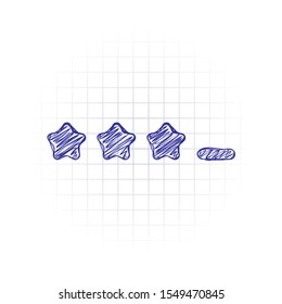 Pin code interface. Simple icon. Hand drawn sketched picture with scribble fill. Blue ink. Doodle on white background