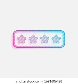 Pin code interface. Simple icon. Colored logo with diagonal lines and blue-red gradient. Neon graphic, light effect
