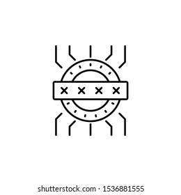 Pin code, key icon. Simple line, outline vector of confidential information icons for ui and ux, website or mobile application