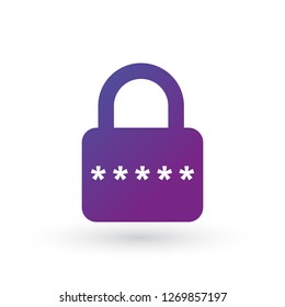 Pin code and lock. Simple icon. Password protected. vector illustration isolated on white background.