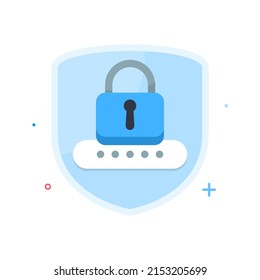 ilustración de concepto de protección mediante contraseña de código pin, vector de diseño plano eps10. elemento gráfico moderno para página de inicio, estado vacío ui, infografía, icono