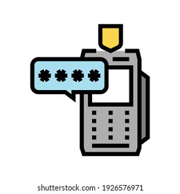 pin code for pay pos terminal color icon vector. pin code for pay pos terminal sign. isolated symbol illustration