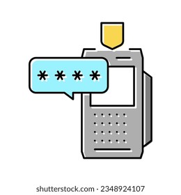 pin code for pay pos terminal color icon vector. pin code for pay pos terminal sign. isolated symbol illustration