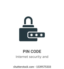 Pin code vector icon on white background. Flat vector pin code icon symbol sign from modern internet security and networking collection for mobile concept and web apps design.