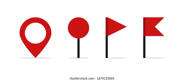 Pin collection. Map Pin icons. Location Pin in flat design, isolated on white background. Vector illustration.