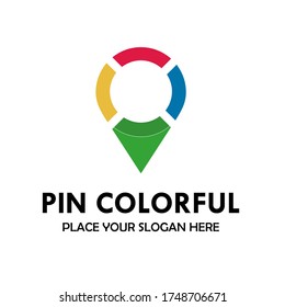 Pin colorful logo design template illustration