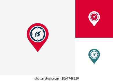 Pin Compass Logo Template Design Vector, Emblem, Design Concept, Creative Symbol, Icon