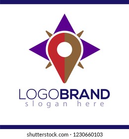 Pin Compass logo vector template